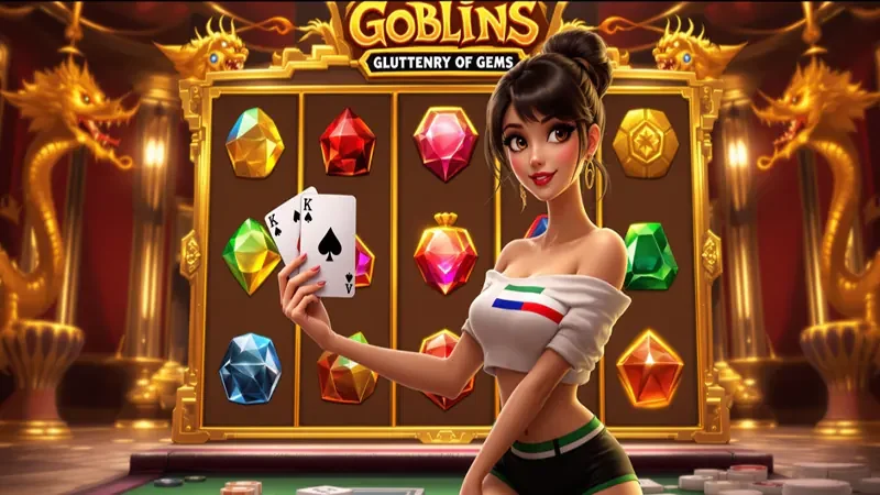 ภาพเกมสล็อตวิดีโอที่มีรีลและเอฟเฟกต์บนหน้าจอ